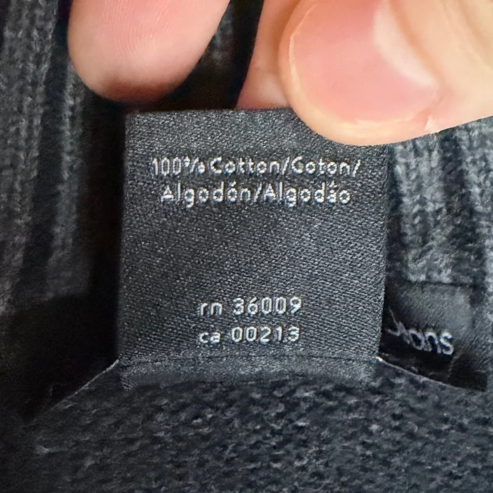 Calvin Klein‎ Jeans Full Zip Mock Neck Cotton  Black Gray Knit Sweater Mens XL